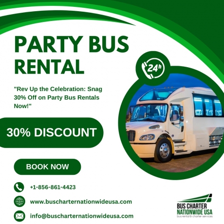 Act Fast! 30% Discount Ending Soon on Party Bus Rentals!